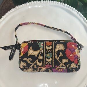 Vera Bradley Black and Multicolor Floral Wristlet Suzani pattern ret 2013